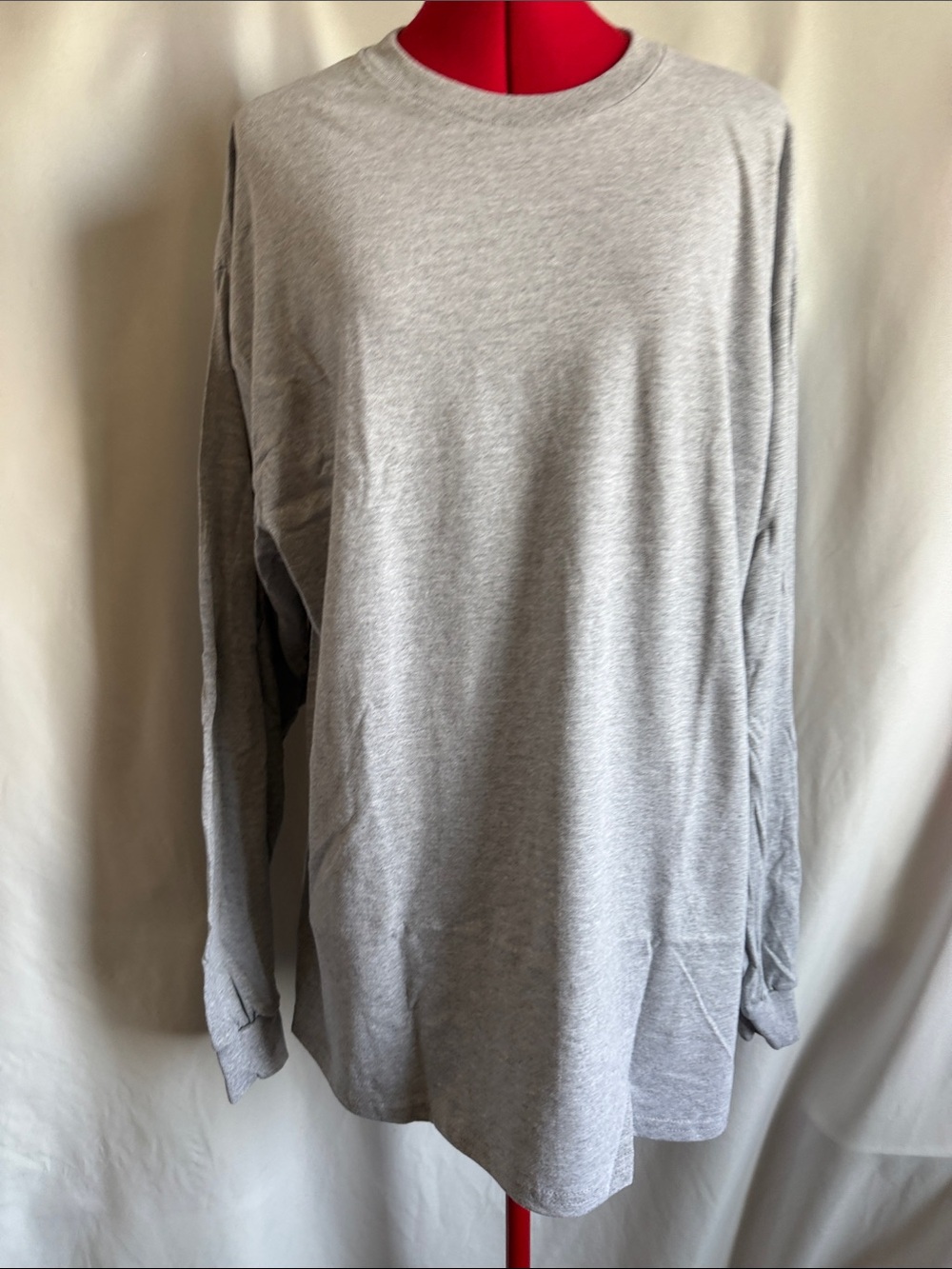Gildan Heather Gray Long Sleeve Crewneck Shirt